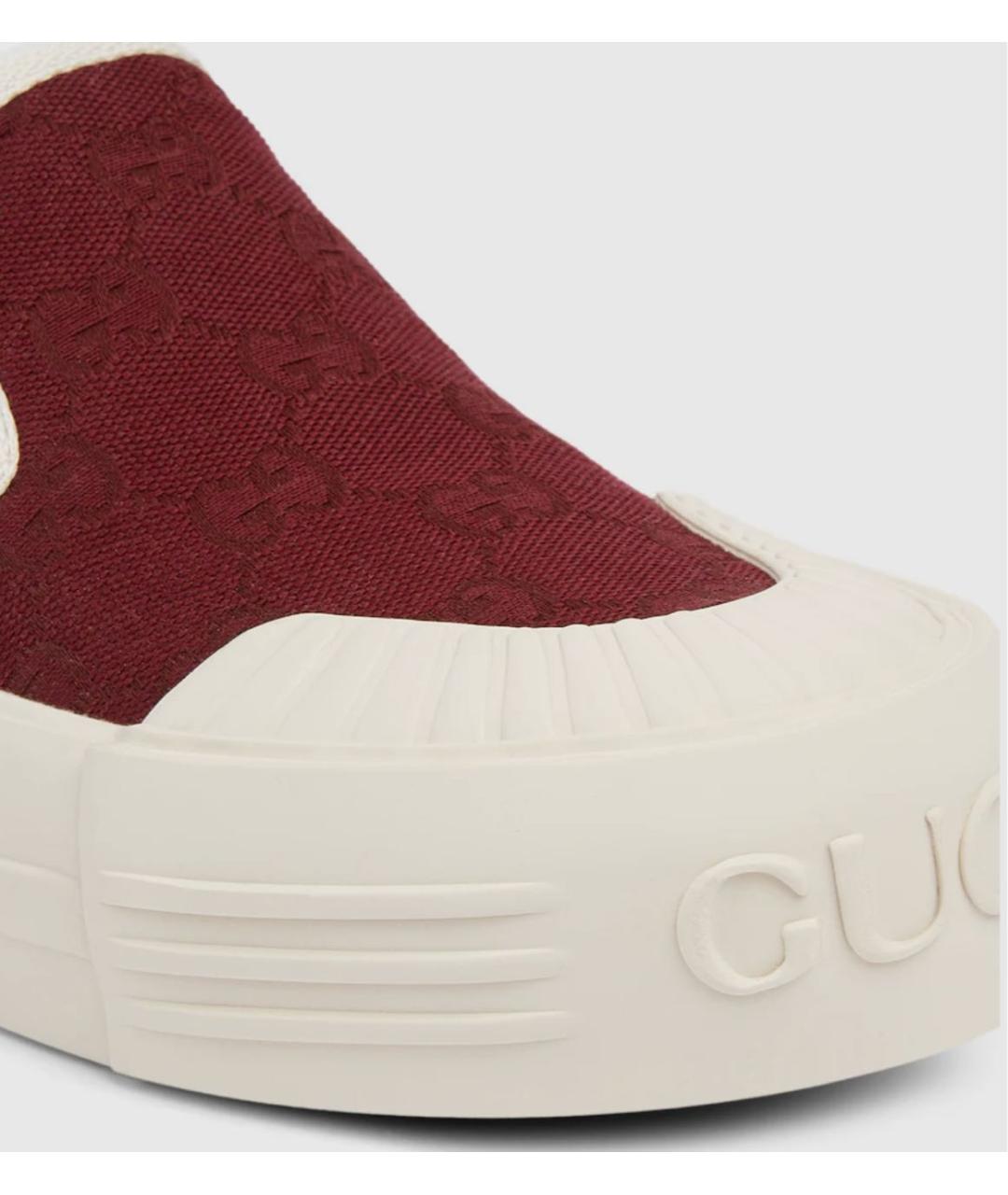 GUCCI Бордовые слипоны, фото 3