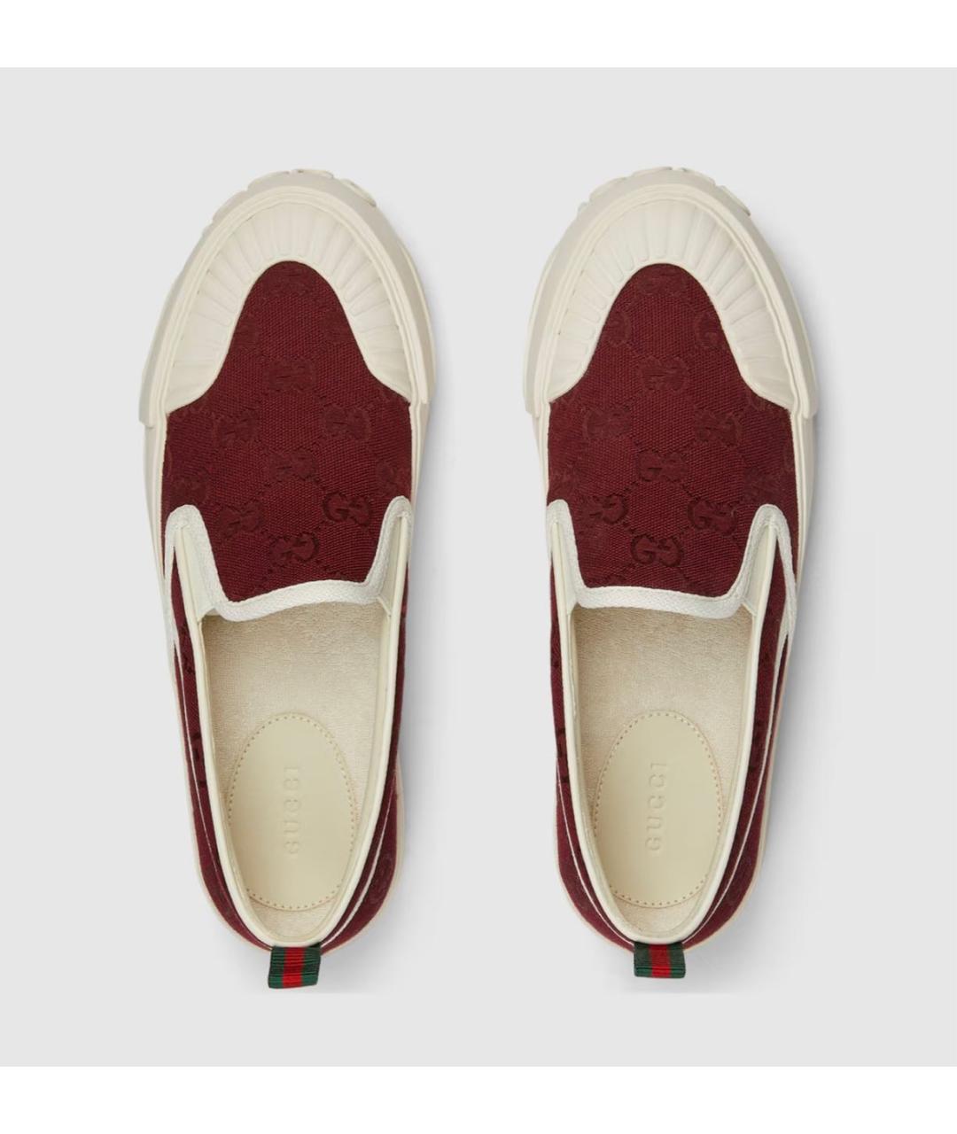 GUCCI Бордовые слипоны, фото 5