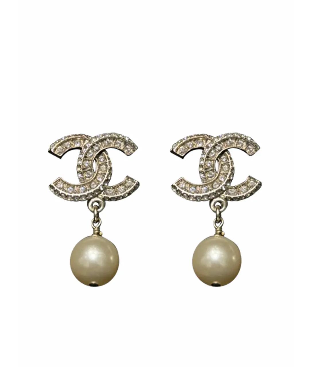 CHANEL Белые жемчужные серьги, фото 1