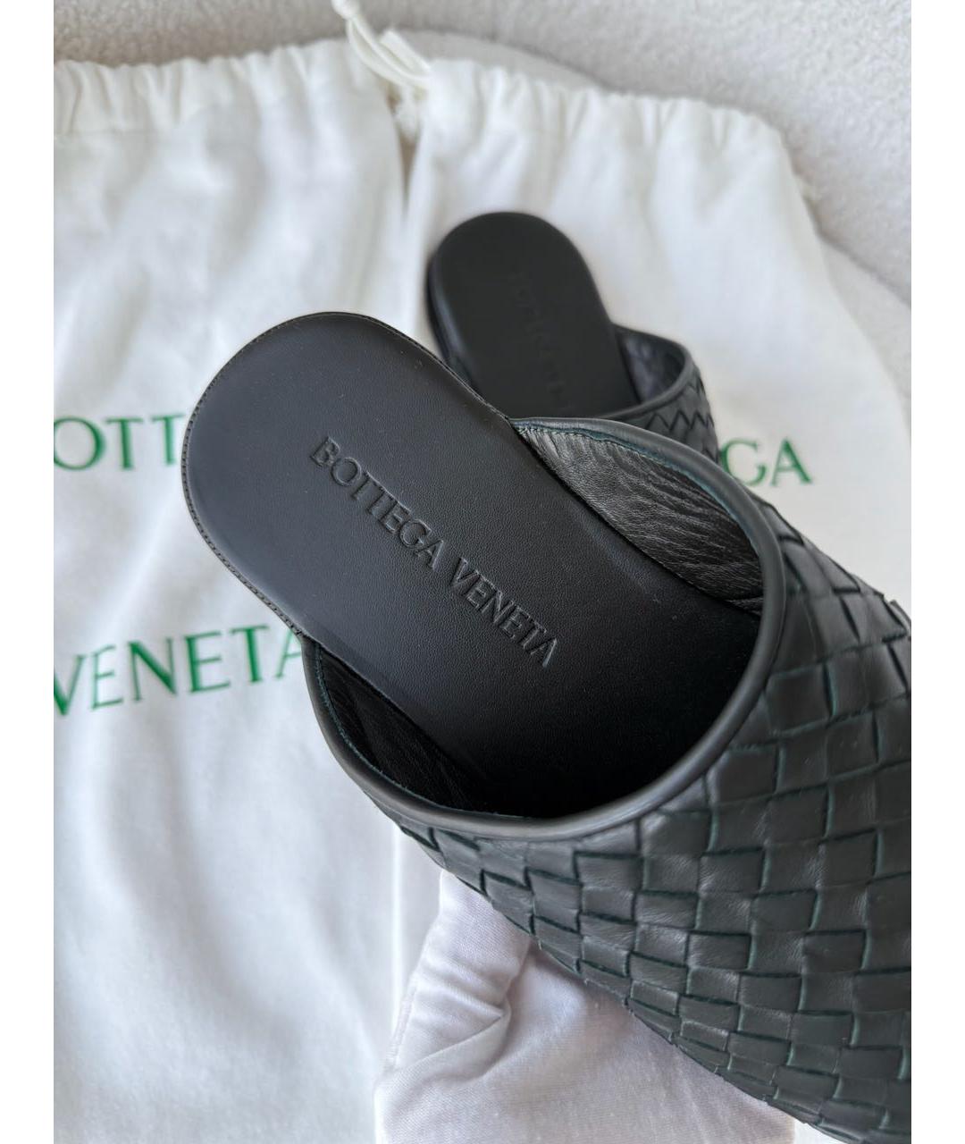 BOTTEGA VENETA Черные кожаные мюли, фото 6