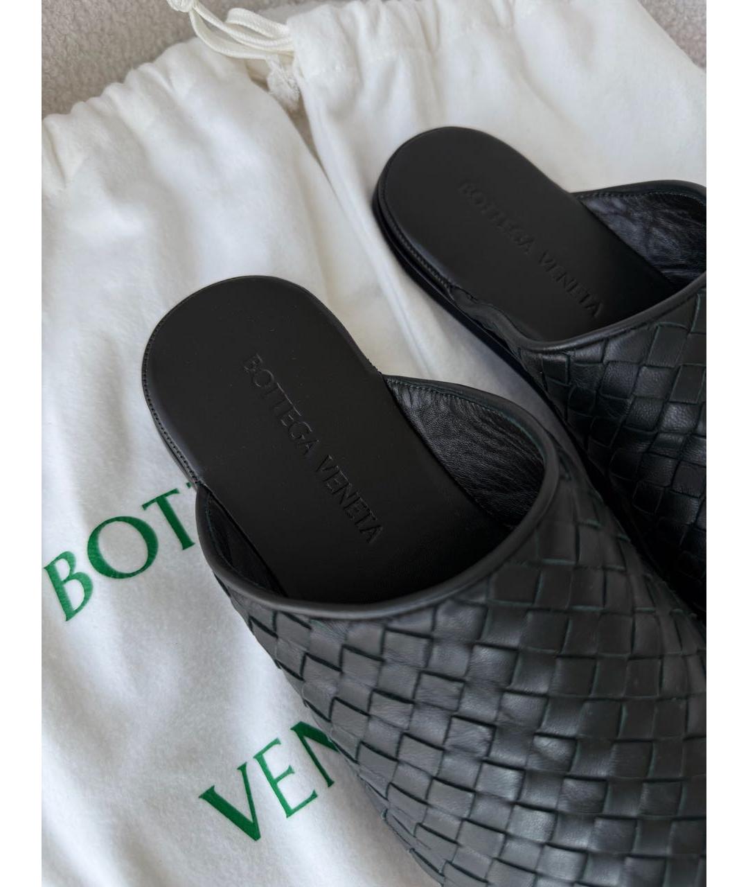 BOTTEGA VENETA Черные кожаные мюли, фото 5