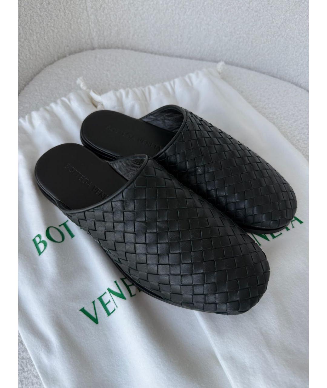 BOTTEGA VENETA Черные кожаные мюли, фото 9