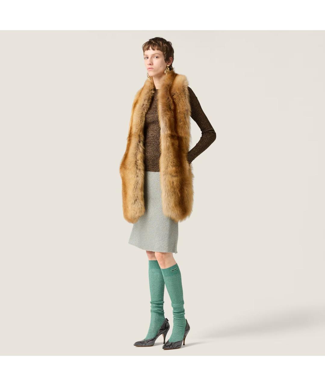 MIU MIU Коричневый вискозный джемпер / свитер, фото 2