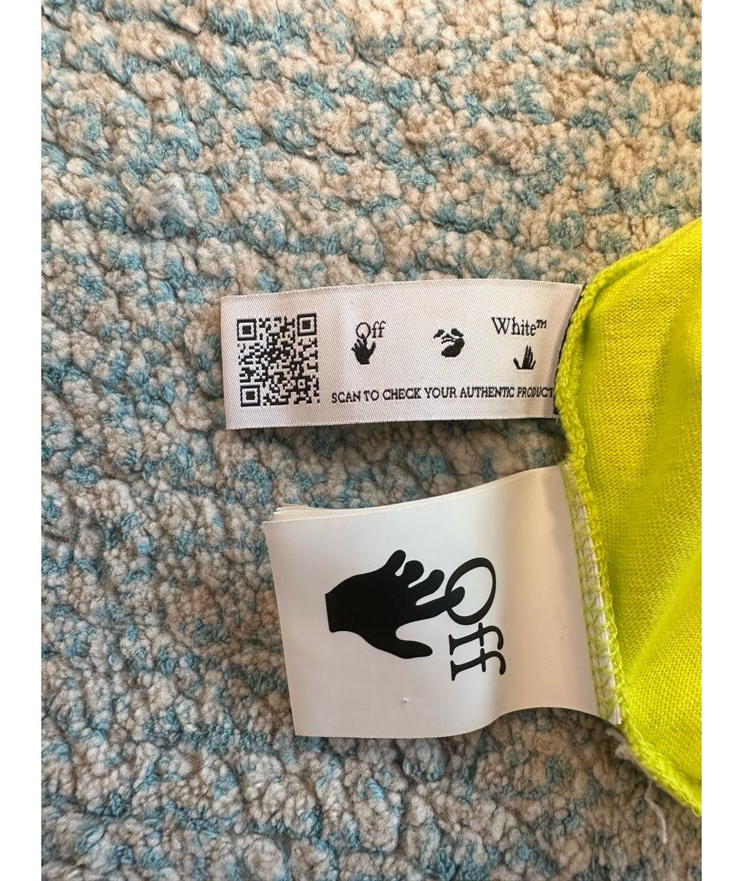 OFF-WHITE Желтая хлопковая футболка, фото 3