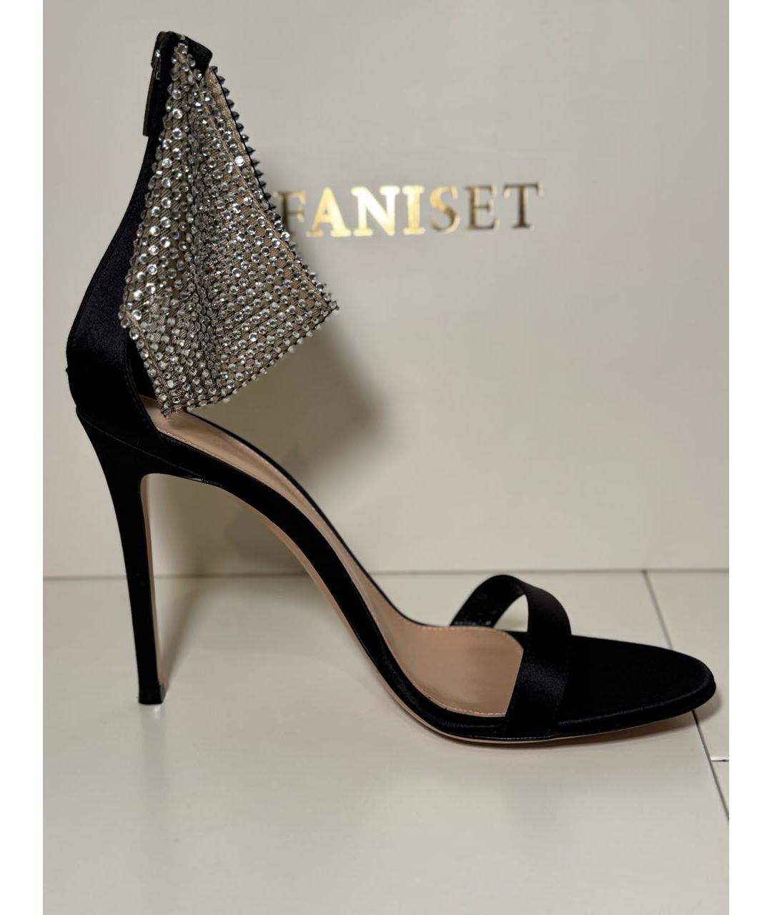 GIANVITO ROSSI Черные текстильные босоножки, фото 5