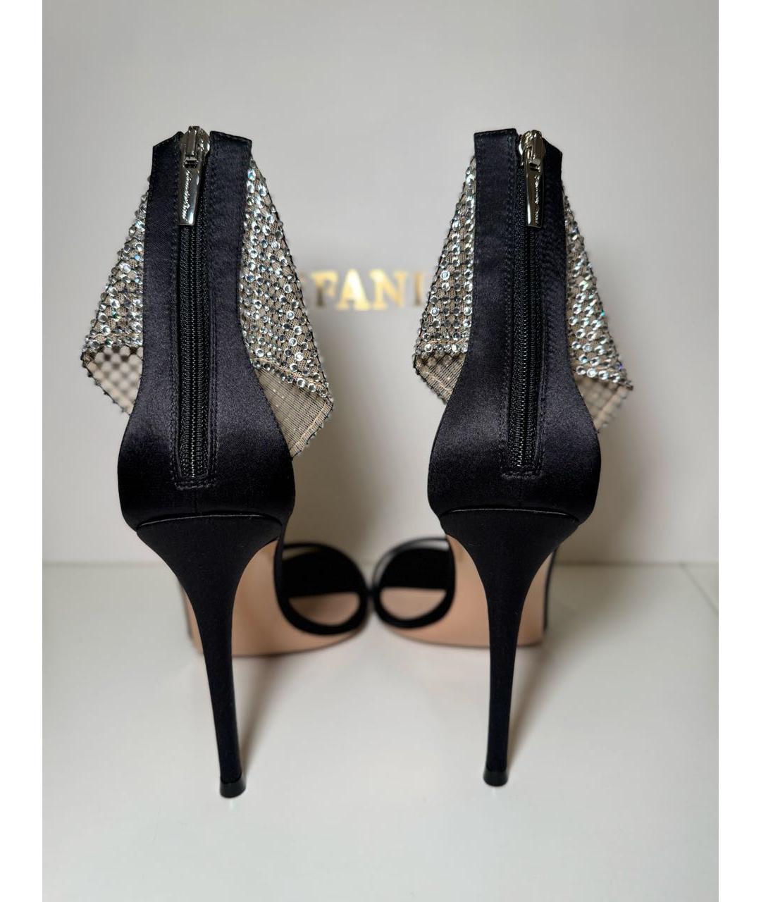 GIANVITO ROSSI Черные текстильные босоножки, фото 4
