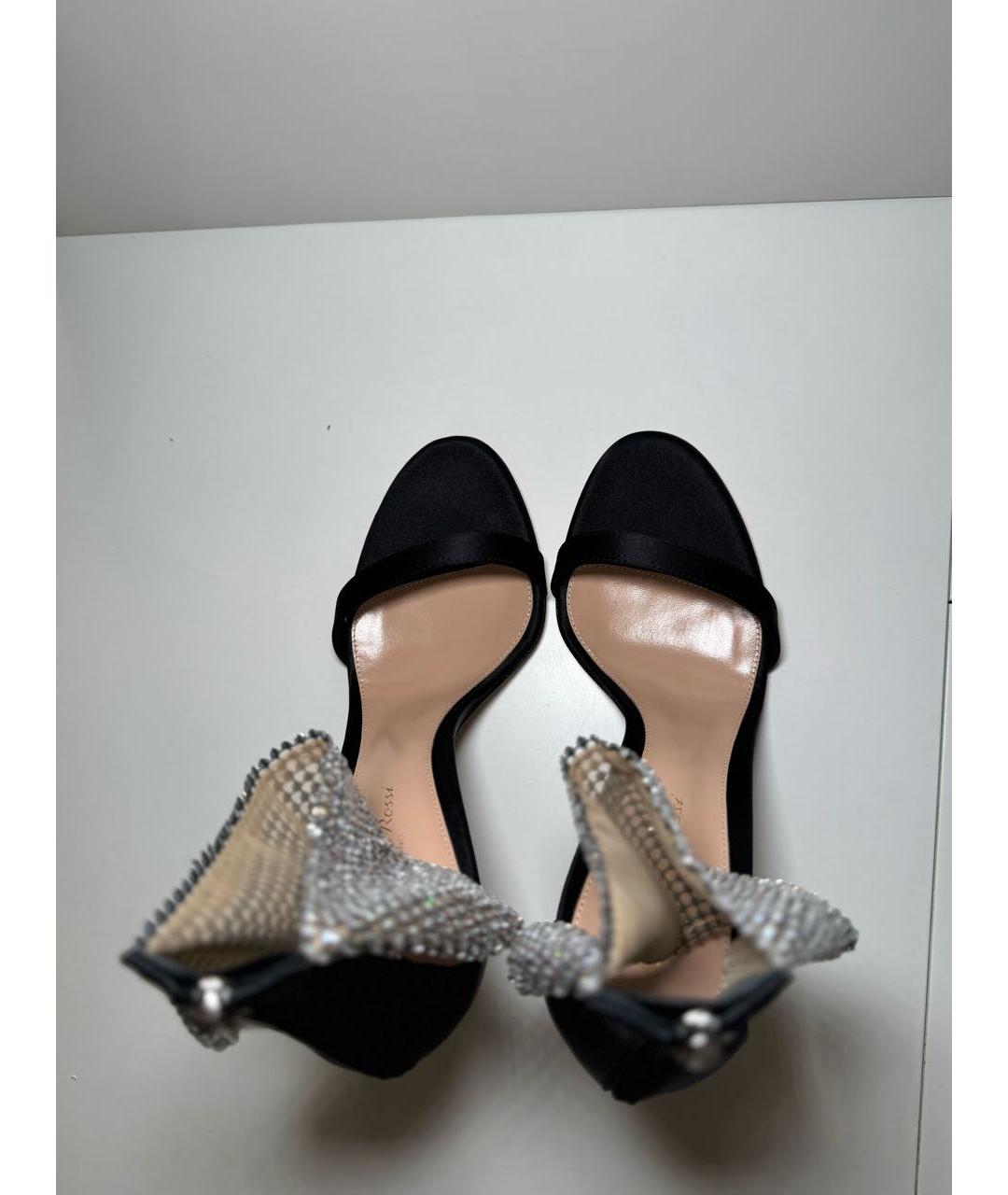 GIANVITO ROSSI Черные текстильные босоножки, фото 3