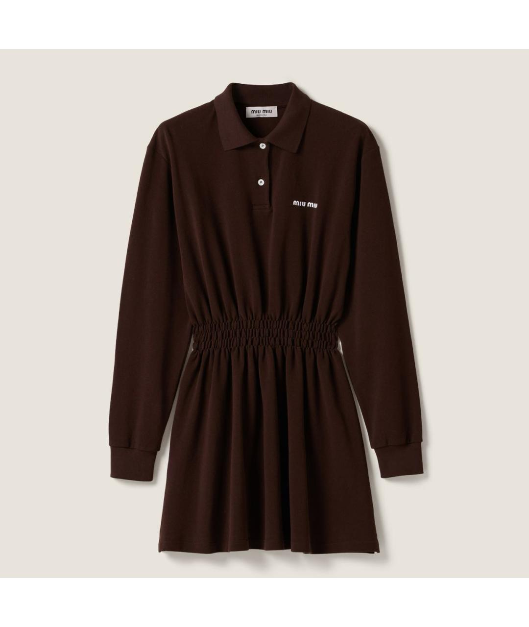 MIU MIU Коричневое хлопковое платье, фото 6