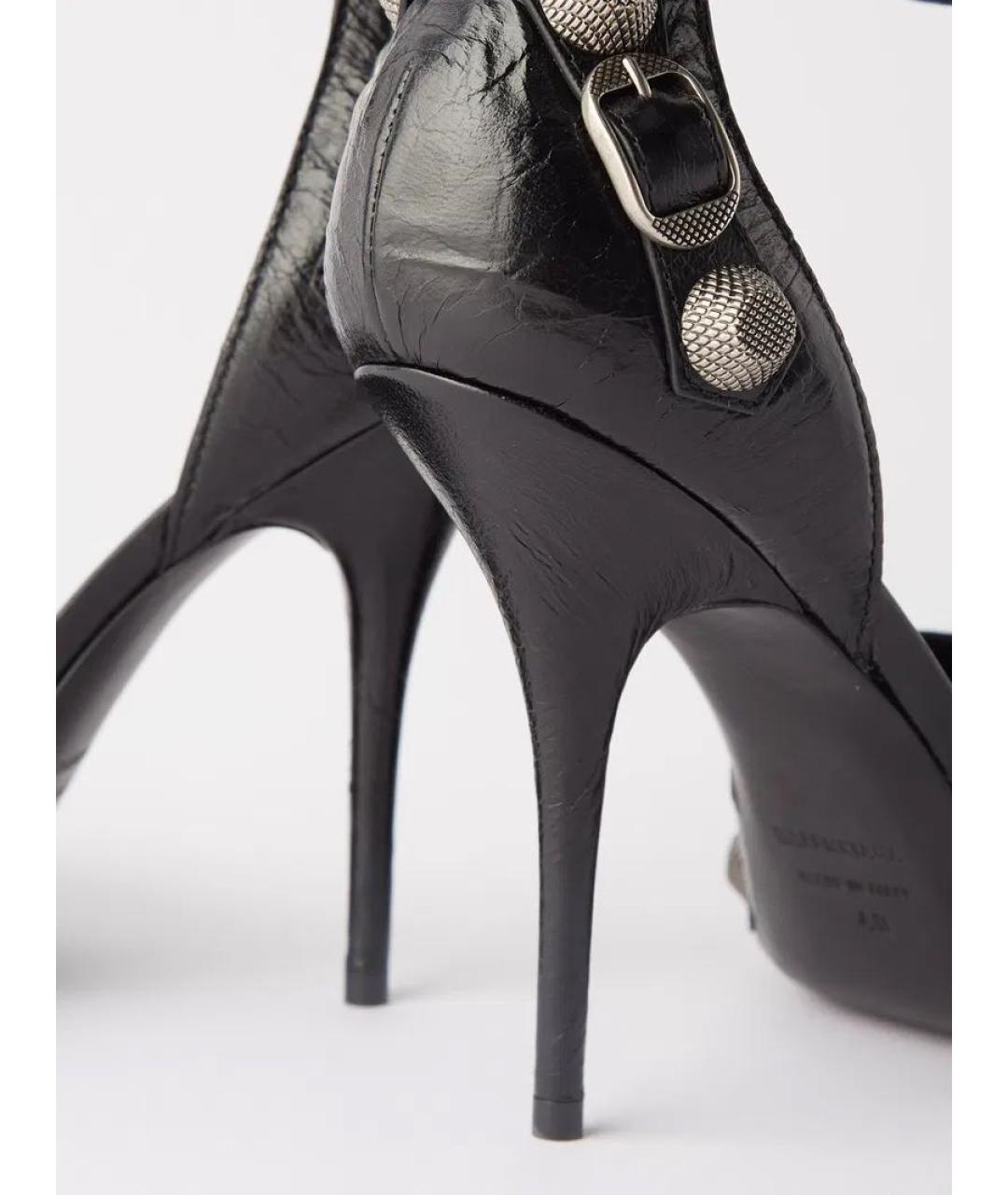 BALENCIAGA Черные кожаные босоножки, фото 5