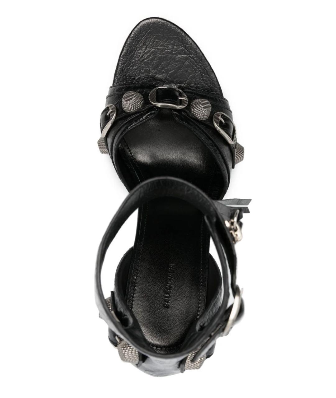 BALENCIAGA Черные кожаные босоножки, фото 4