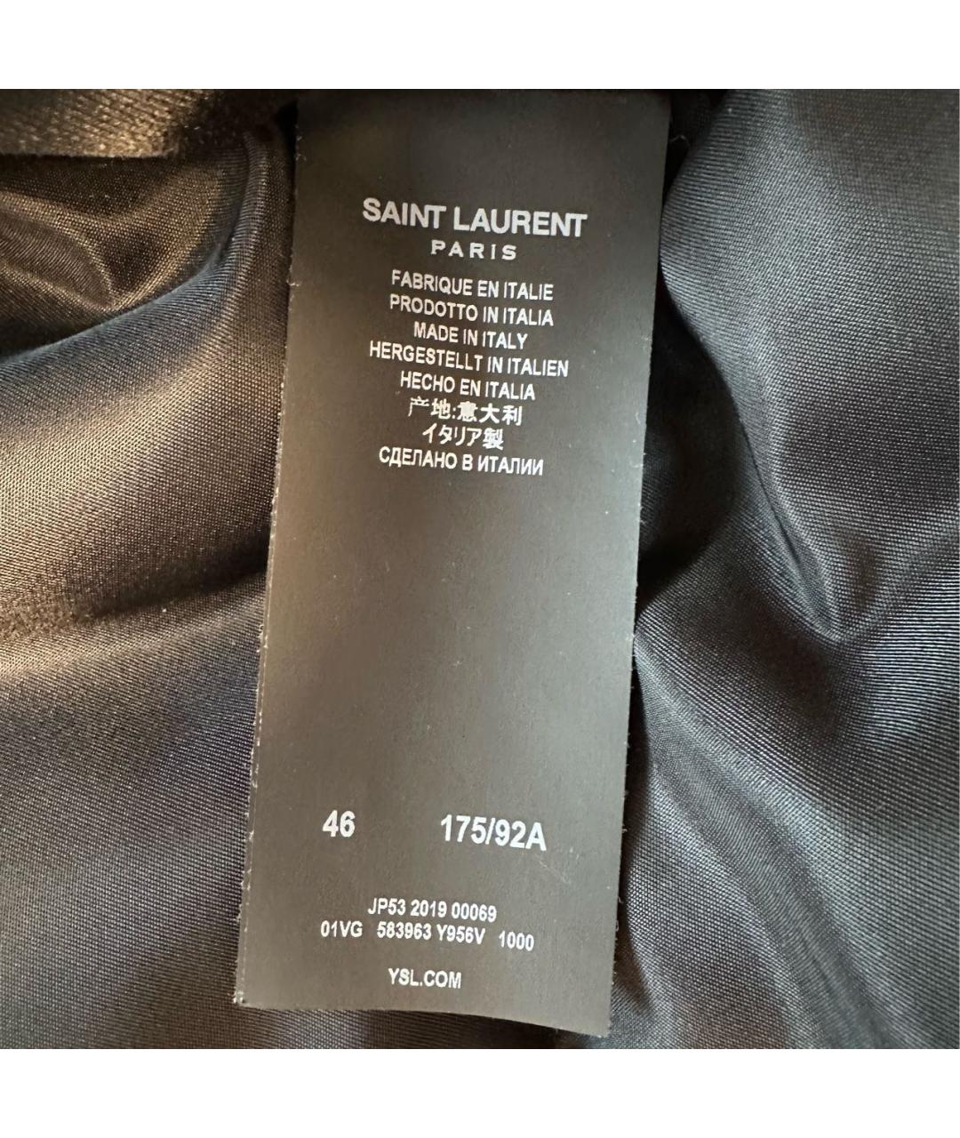 SAINT LAURENT Черная хлопковая куртка, фото 5