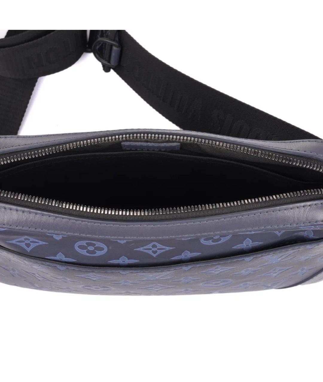 LOUIS VUITTON Темно-синяя кожаная сумка на плечо, фото 8