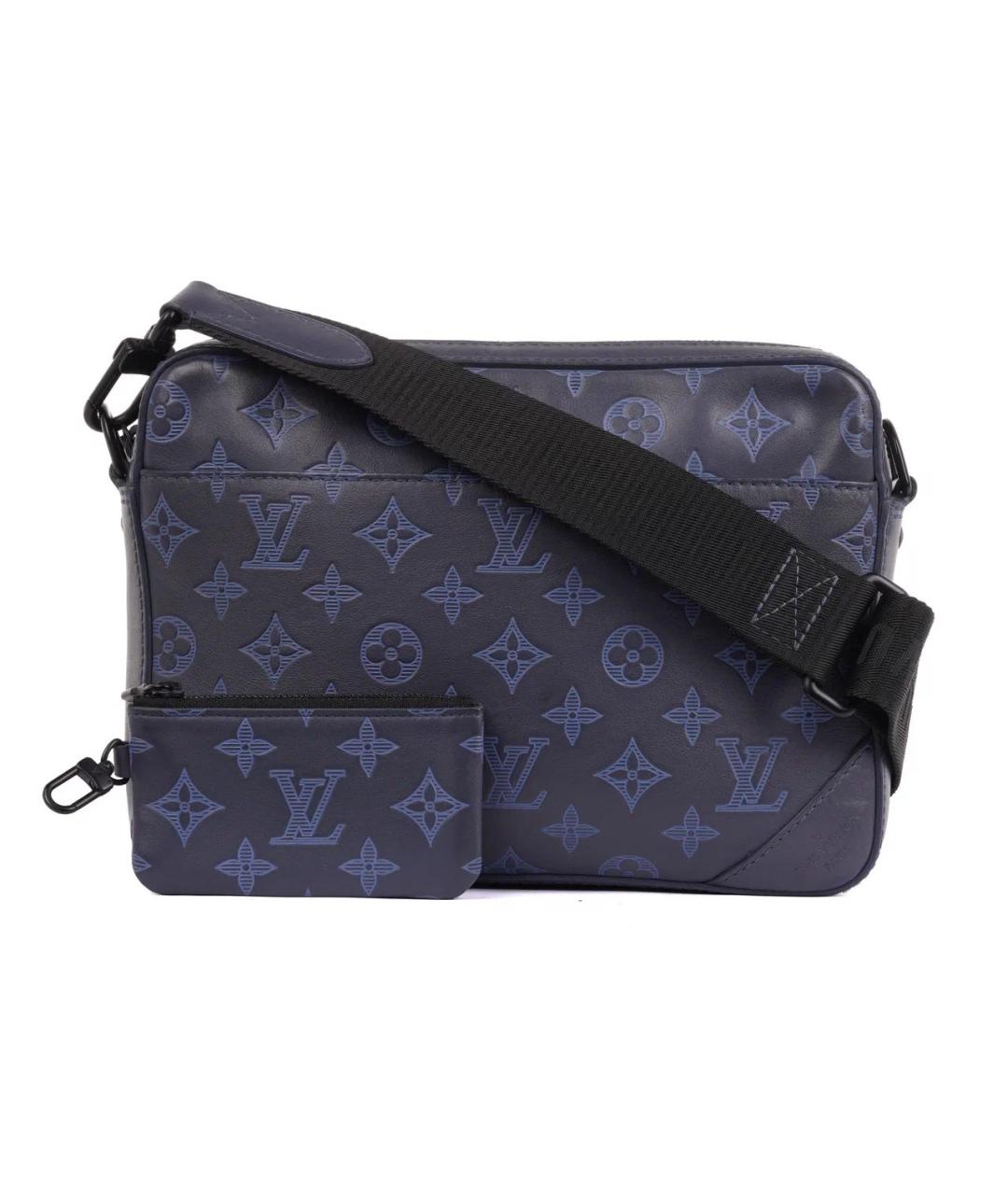 LOUIS VUITTON Темно-синяя кожаная сумка на плечо, фото 1