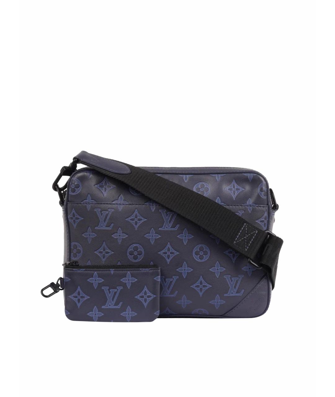 LOUIS VUITTON Темно-синяя кожаная сумка на плечо, фото 1