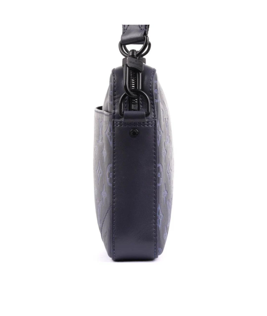 LOUIS VUITTON Темно-синяя кожаная сумка на плечо, фото 5