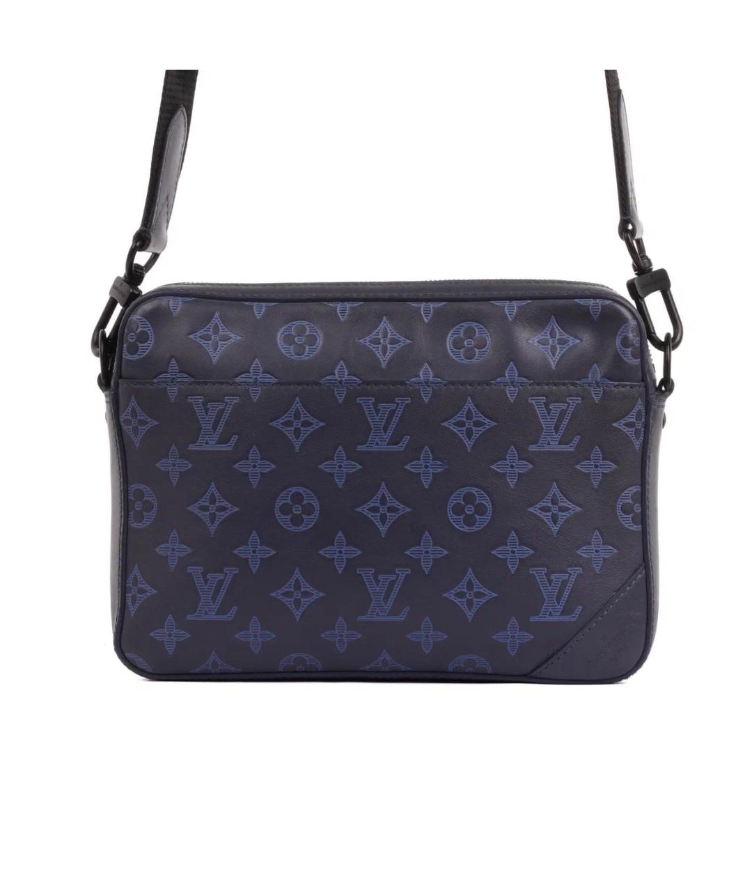 LOUIS VUITTON Темно-синяя кожаная сумка на плечо, фото 2
