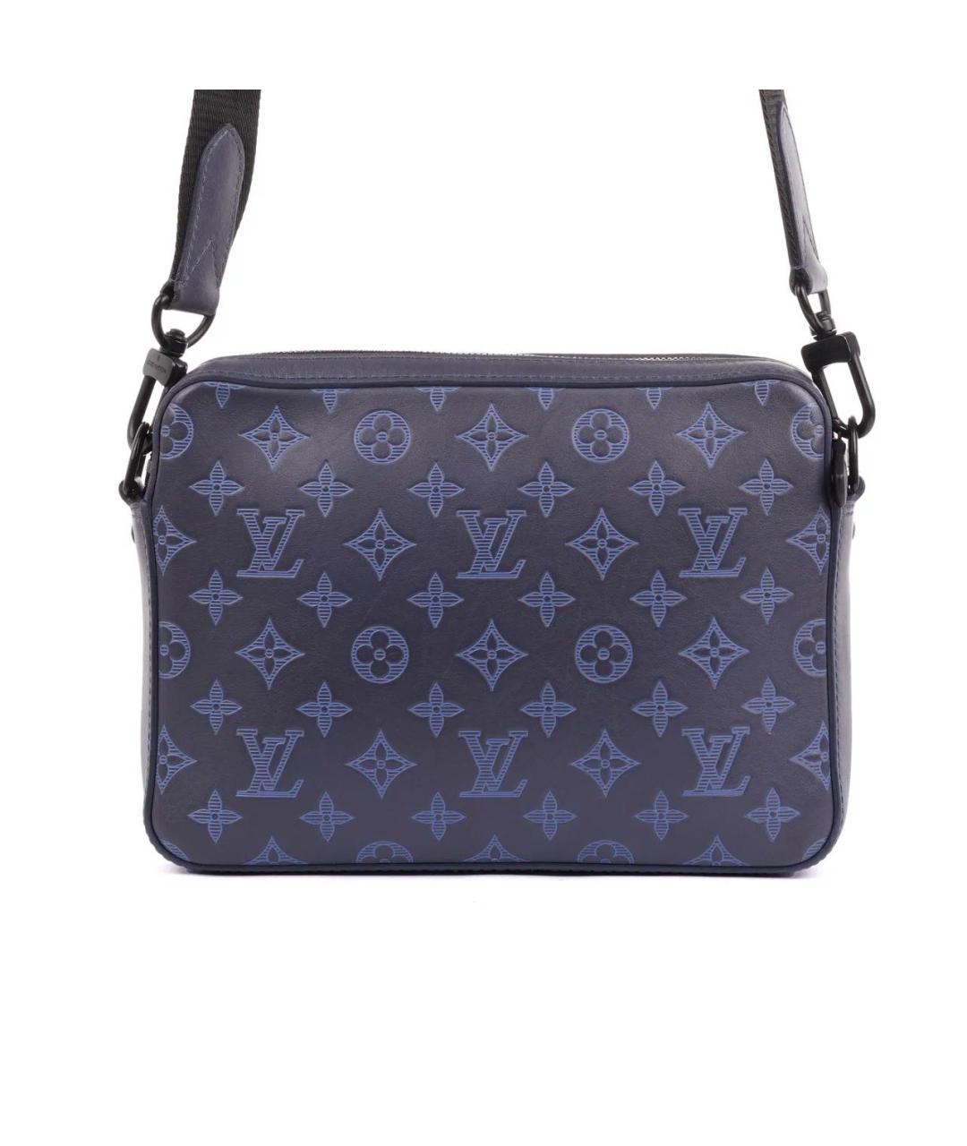 LOUIS VUITTON Темно-синяя кожаная сумка на плечо, фото 3
