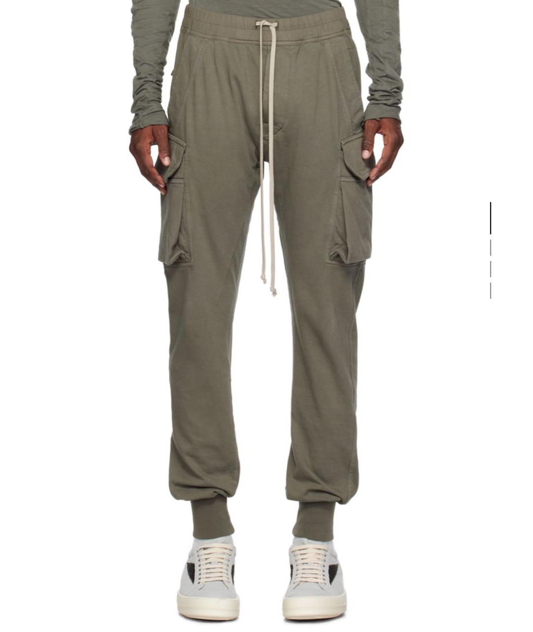 RICK OWENS DRKSHDW Серые хлопковые повседневные брюки, фото 2