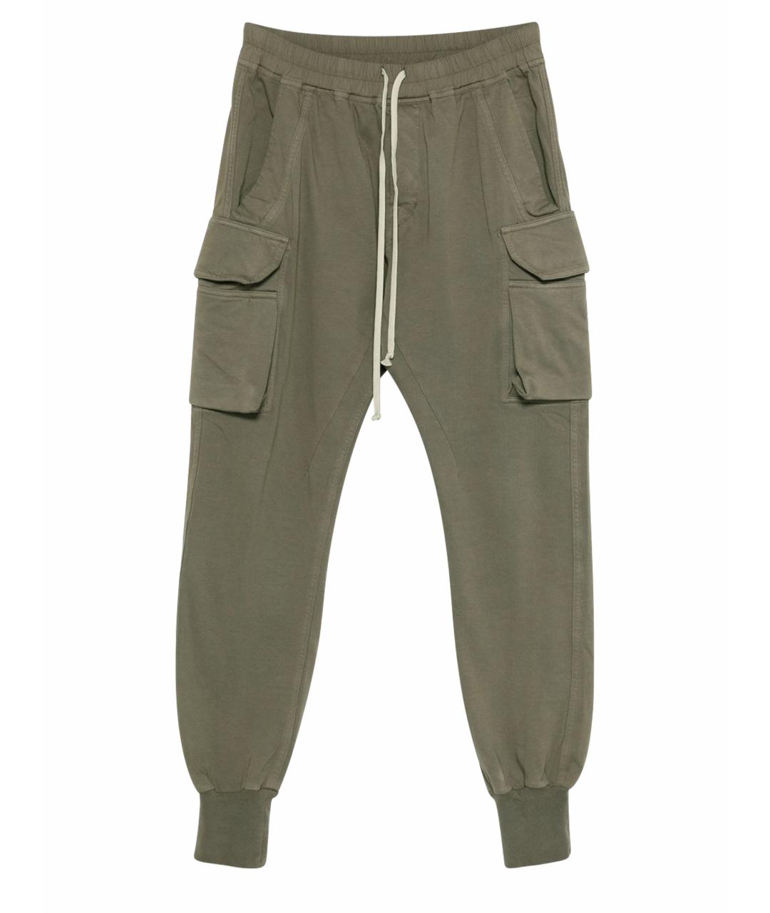 RICK OWENS DRKSHDW Серые хлопковые повседневные брюки, фото 1