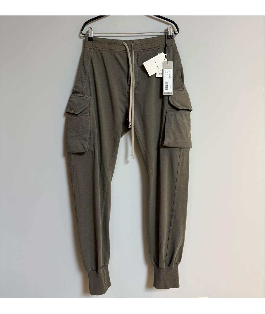RICK OWENS DRKSHDW Серые хлопковые повседневные брюки, фото 6