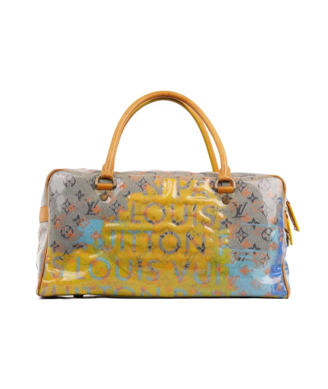 LOUIS VUITTON Желтая дорожная/спортивная сумка из лакированной кожи, фото 2