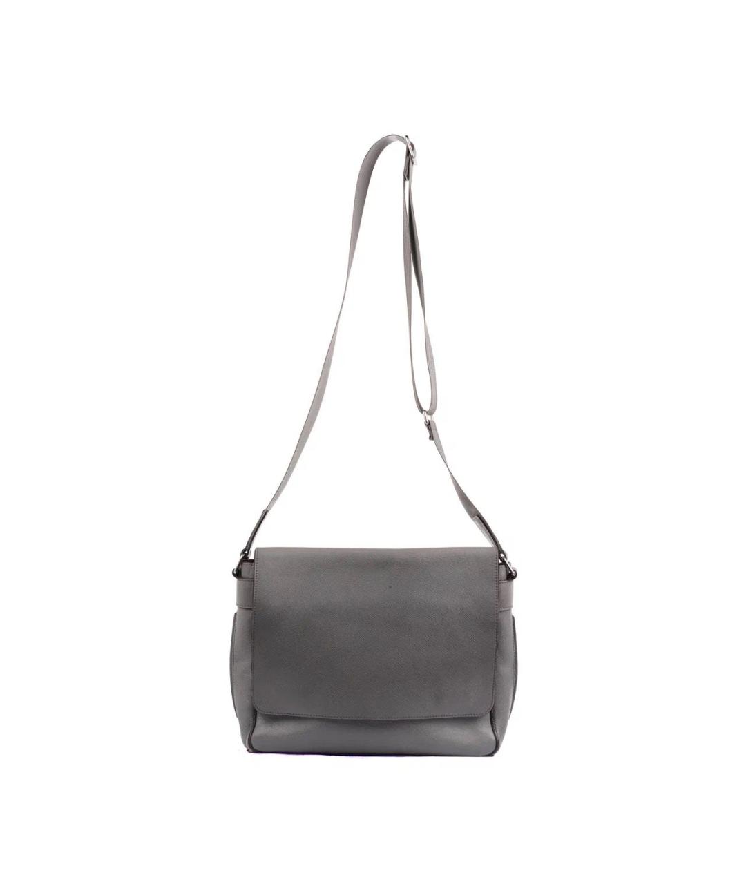 LOUIS VUITTON Серая кожаная сумка на плечо, фото 4