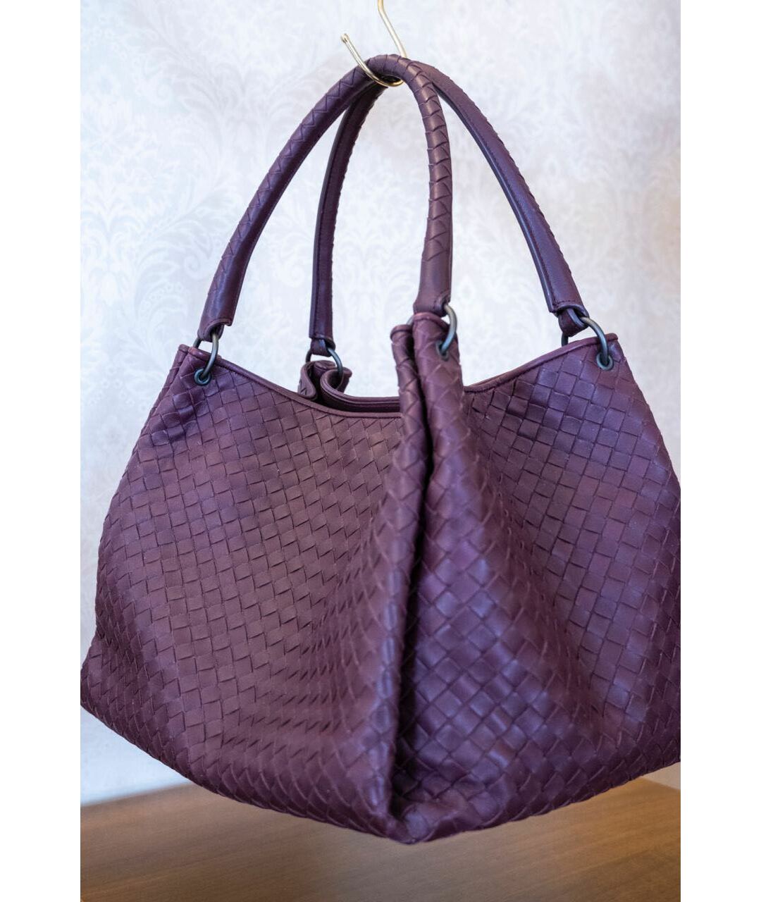 BOTTEGA VENETA Фиолетовая кожаная сумка тоут, фото 2