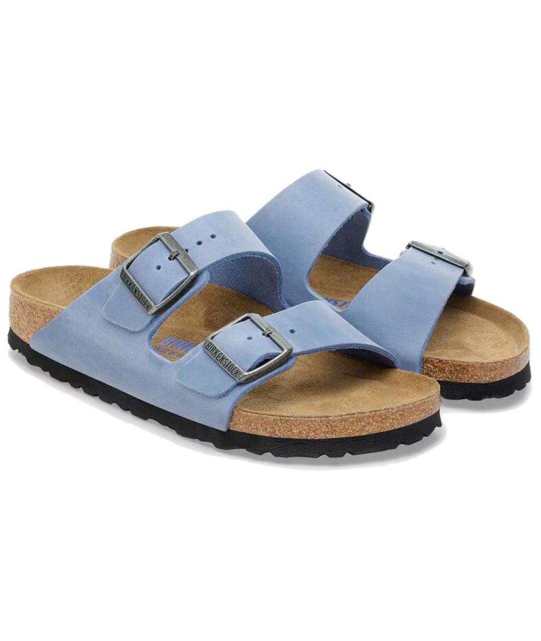 BIRKENSTOCK Голубые нубуковые сандалии, фото 3