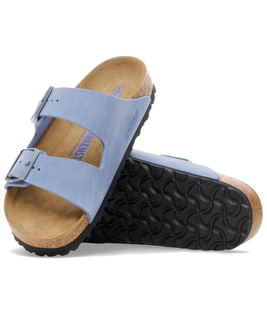 BIRKENSTOCK Голубые нубуковые сандалии, фото 5