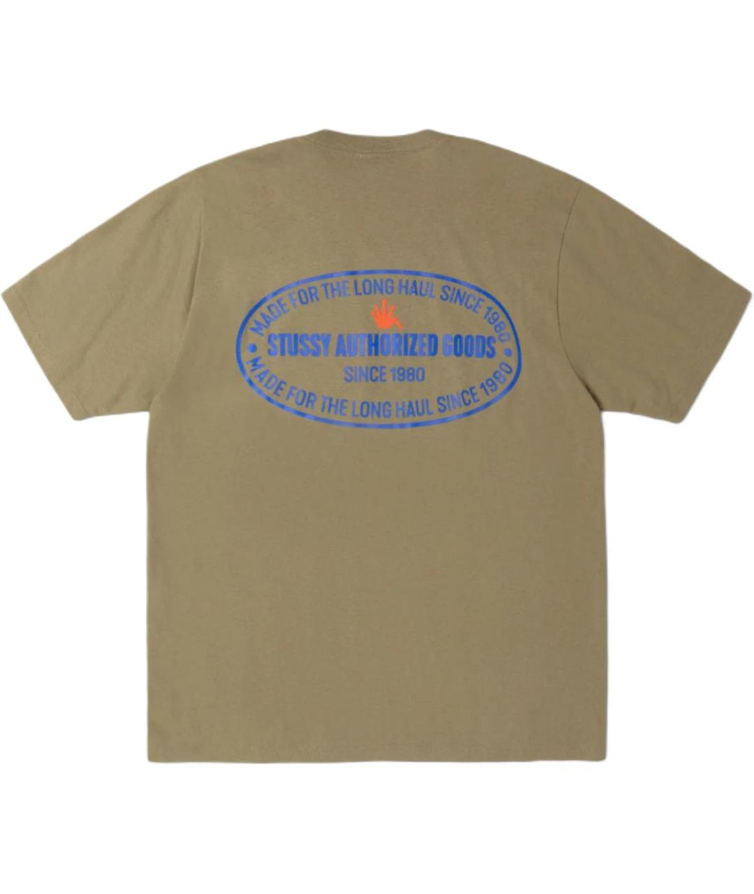 STUSSY Хаки хлопковая футболка, фото 2