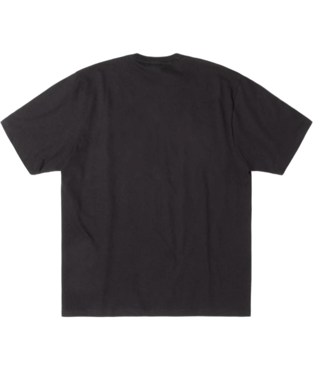 STUSSY Черная хлопковая футболка, фото 2