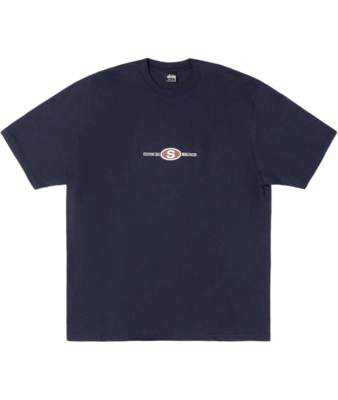 STUSSY Темно-синяя хлопковая футболка, фото 1