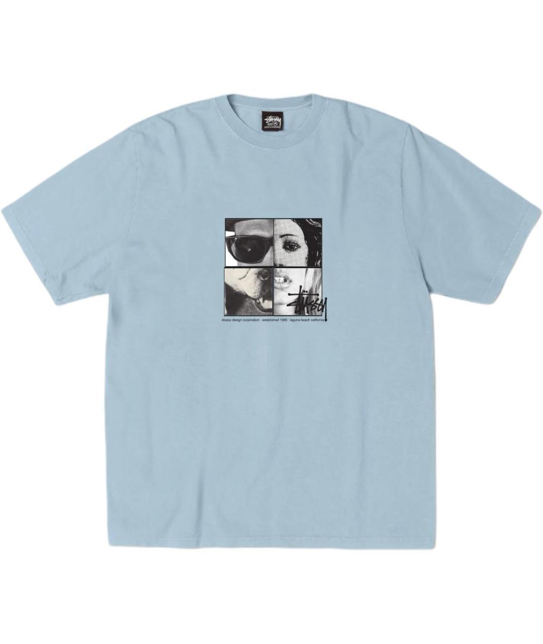STUSSY Голубая хлопковая футболка, фото 1