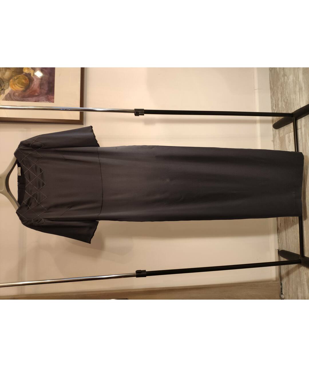 BRUNELLO CUCINELLI Темно-синее шелковое повседневное платье, фото 8