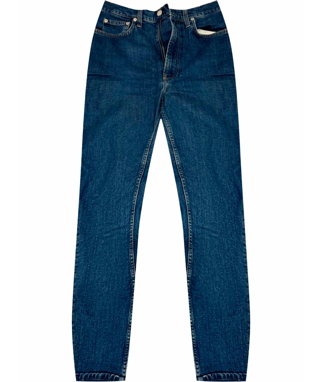 HELMUT LANG Темно-синие хлопковые прямые джинсы, фото 6