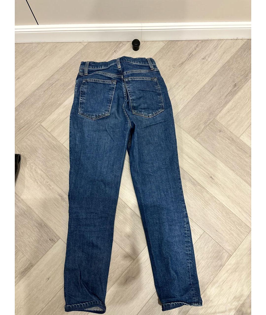 HELMUT LANG Темно-синие хлопковые прямые джинсы, фото 2