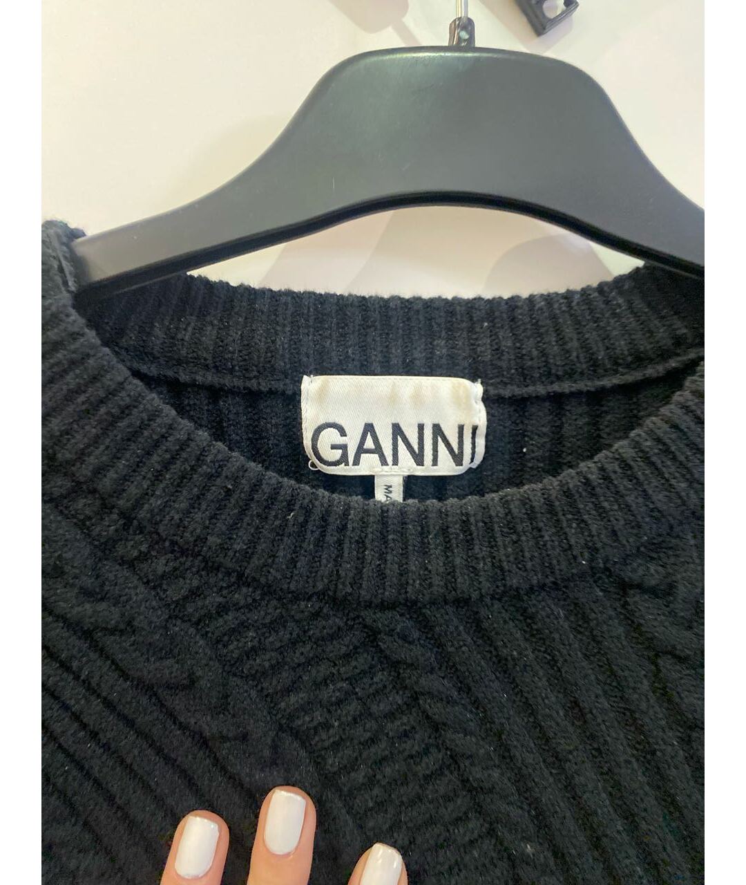 GANNI Черный хлопковый джемпер / свитер, фото 3
