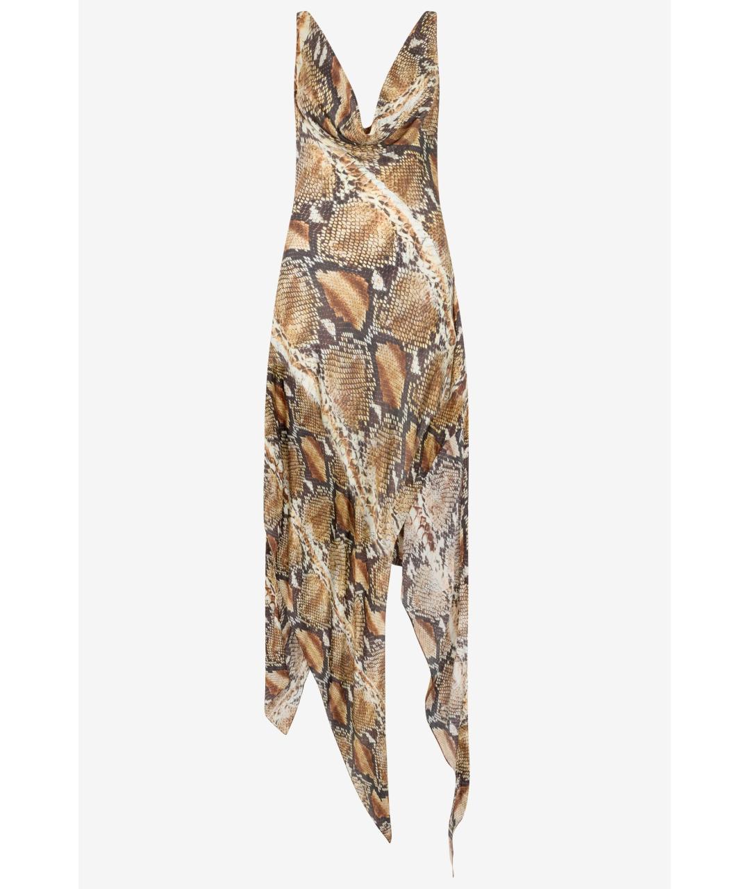 ROBERTO CAVALLI Коричневое коктейльное платье, фото 6
