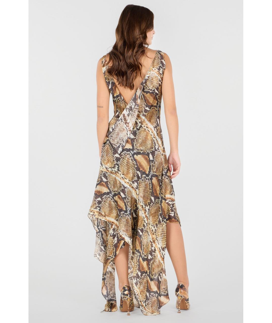 ROBERTO CAVALLI Коричневое коктейльное платье, фото 3