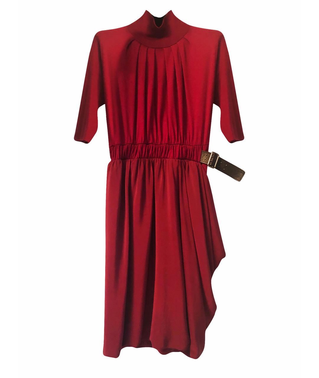 SPORTMAX Бордовое вискозное платье, фото 1