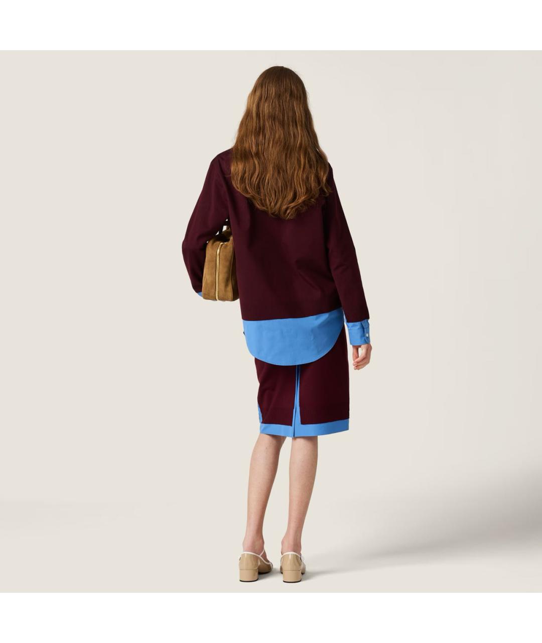 MIU MIU Бордовая хлопковая рубашка, фото 3