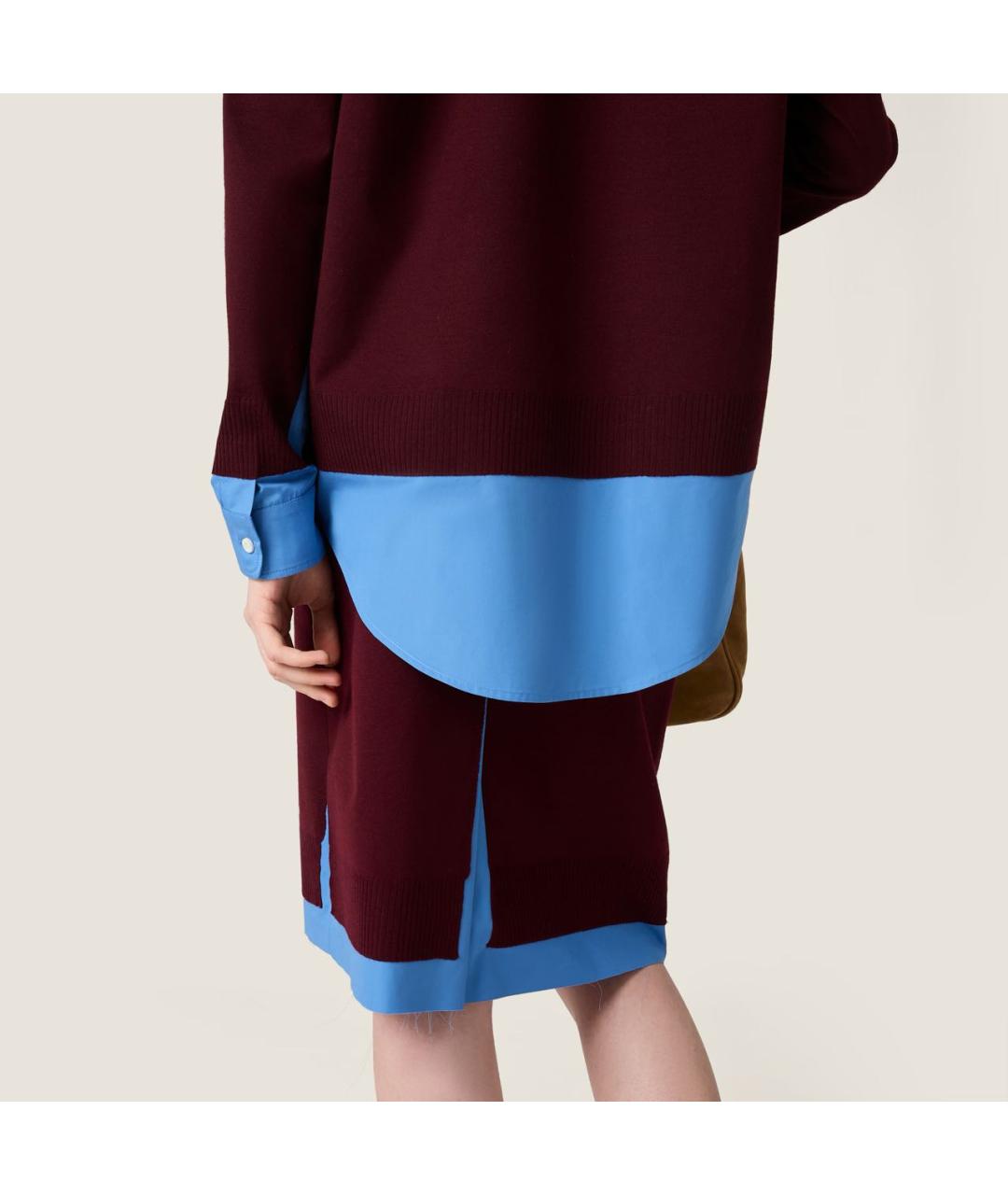 MIU MIU Бордовая шерстяная юбка мини, фото 4