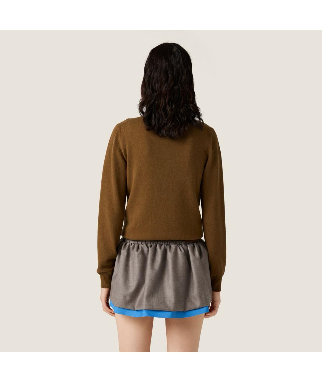 MIU MIU Коричневый кашемировый кардиган, фото 3