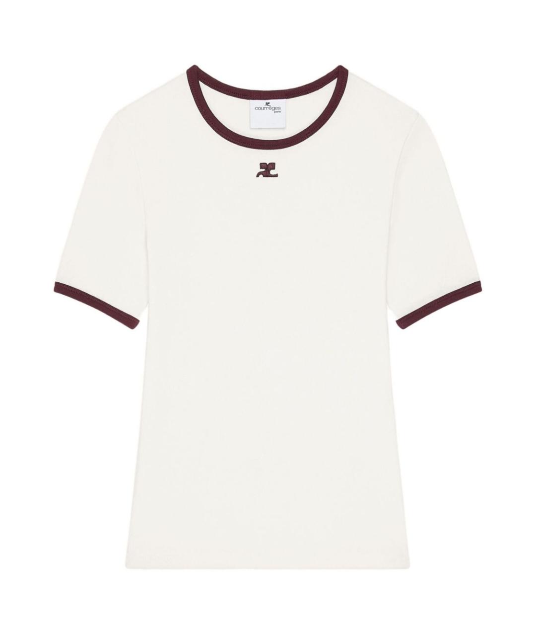 COURREGES Белая хлопковая футболка, фото 1