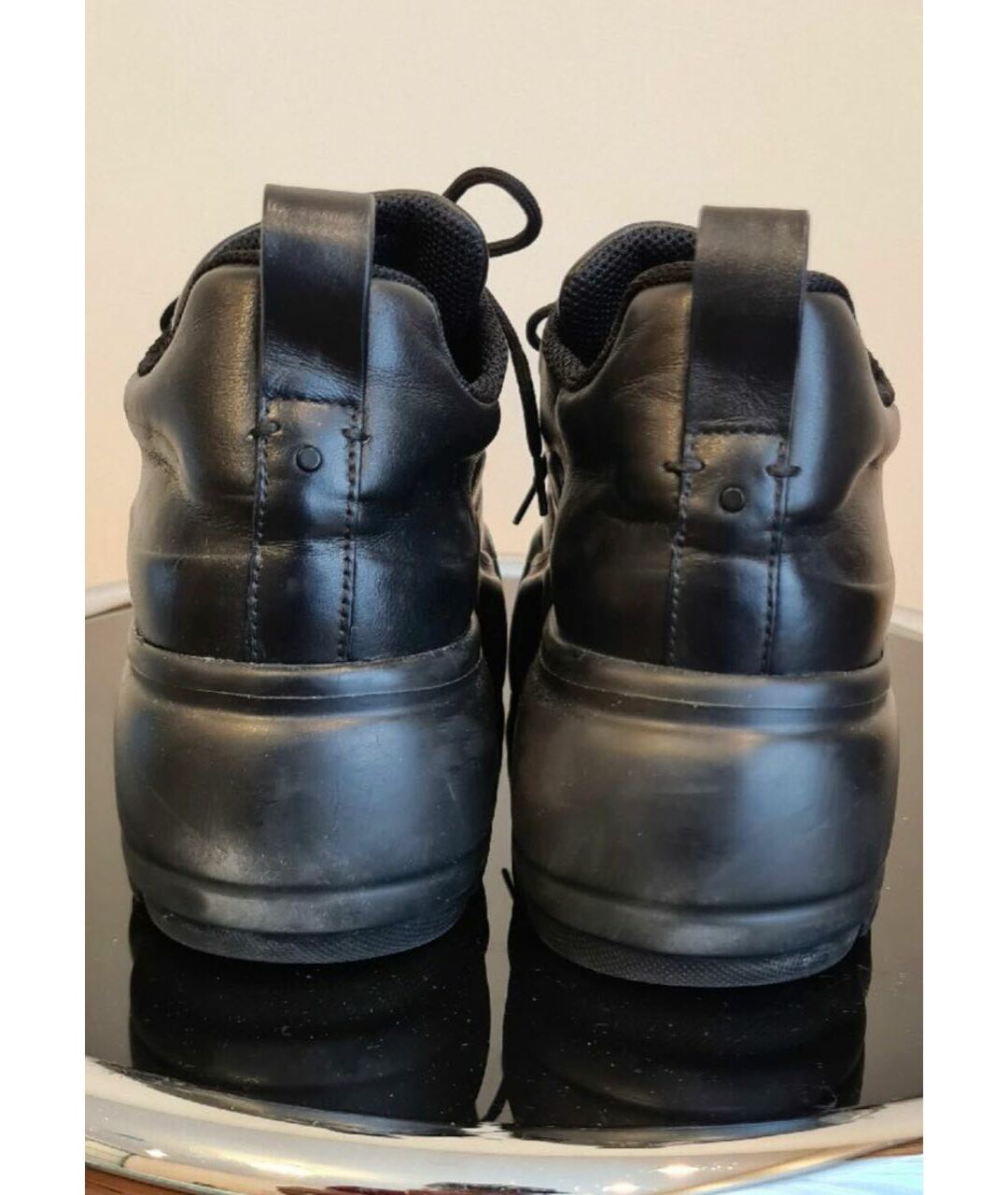 VALENTINO GARAVANI Черные кожаные кроссовки, фото 4