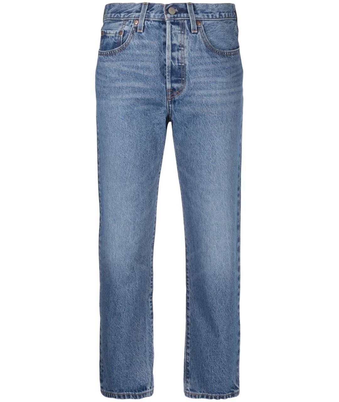 LEVI'S Синие хлопковые прямые джинсы, фото 1