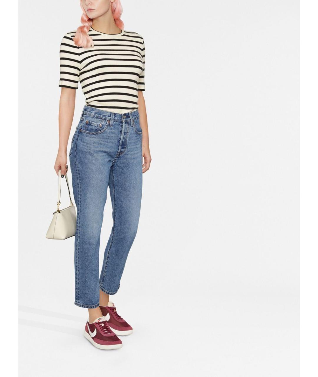 LEVI'S Синие хлопковые прямые джинсы, фото 2