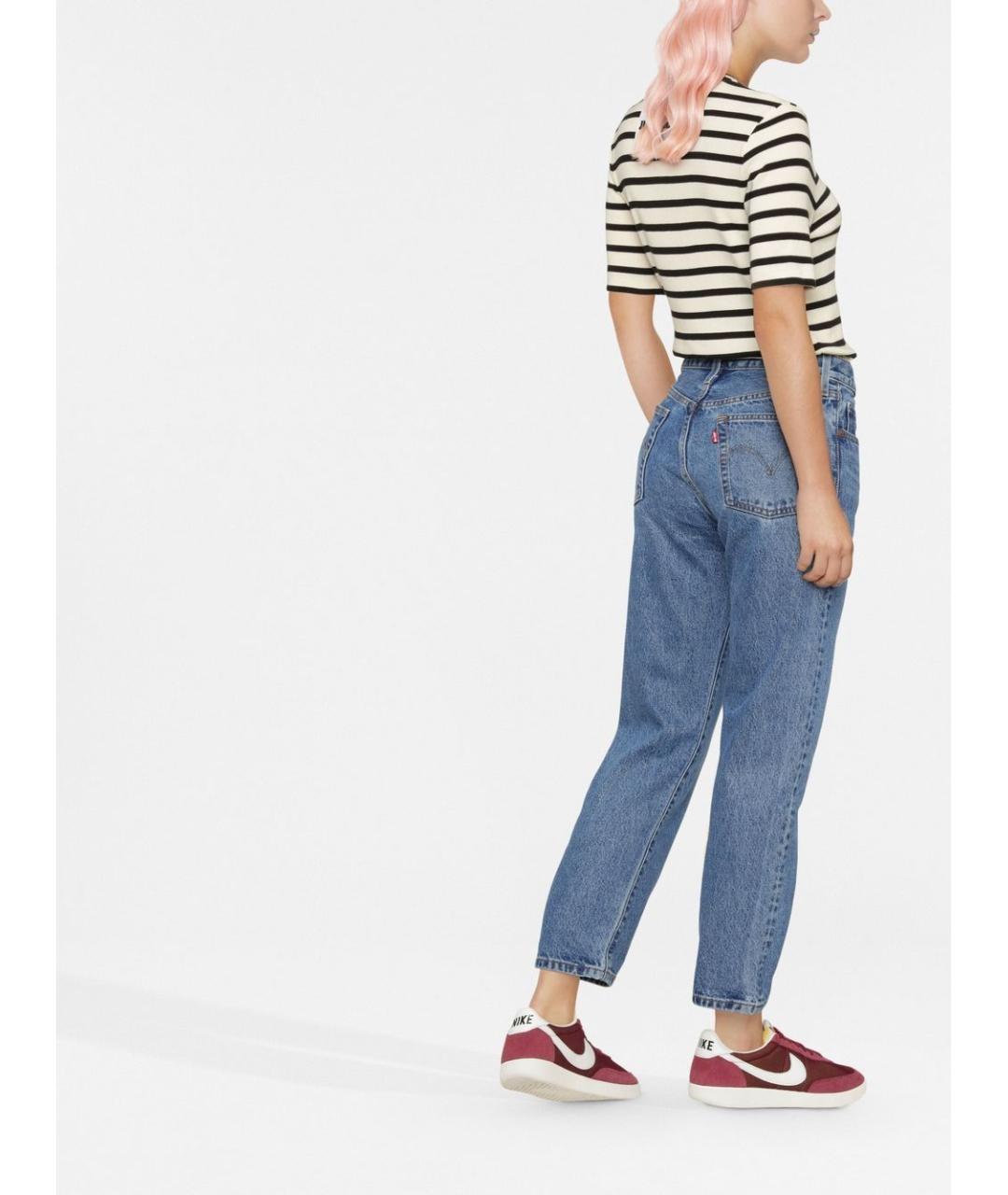 LEVI'S Синие хлопковые прямые джинсы, фото 3