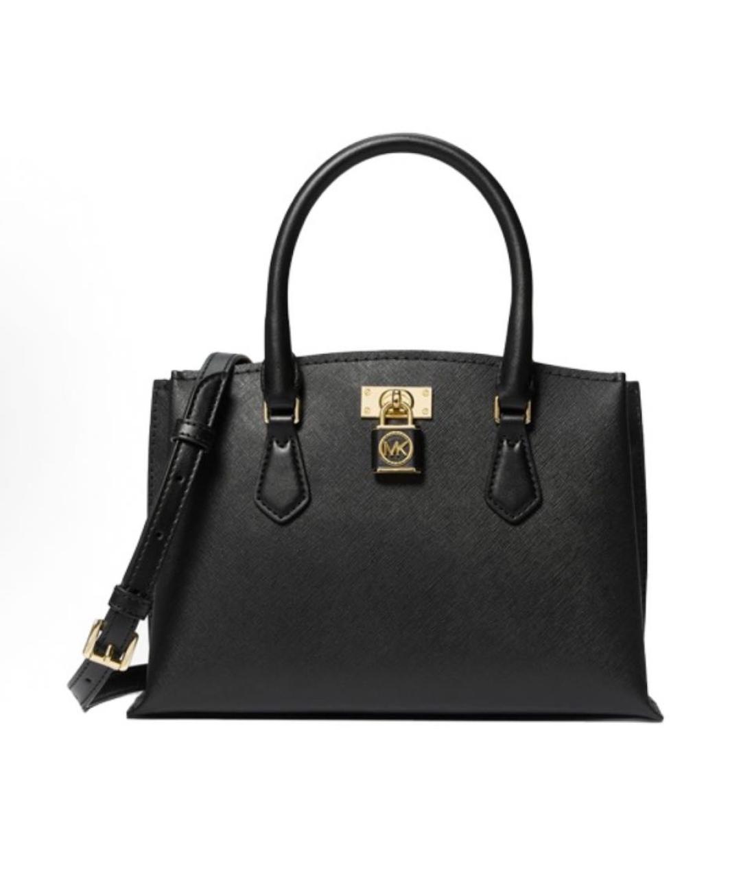 MICHAEL KORS Черная кожаная сумка тоут, фото 6