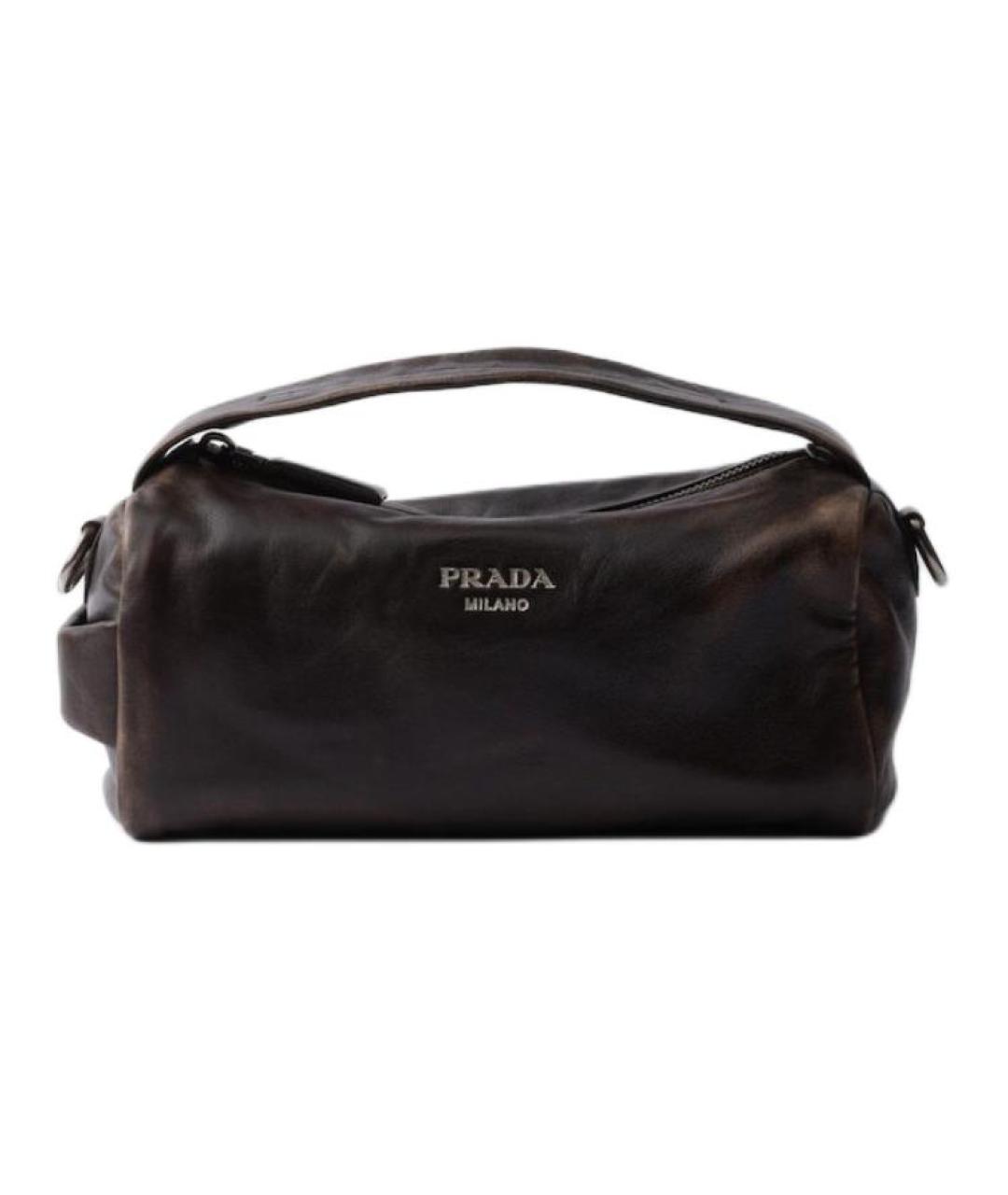 PRADA Коричневая кожаная сумка через плечо, фото 1